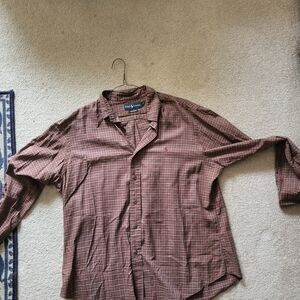 Ralph Lauren Men's Casual Brown Checkered Shirt